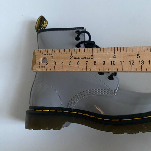 NWT Dr. Martens 1460 Zinc Gray Lamper Patent Leather Women's Boots Size 7 27635 - Picture 16 of 16